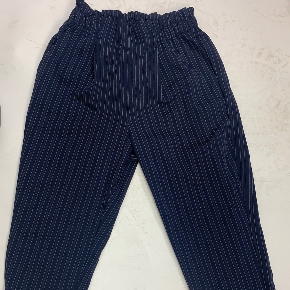Blue Trousers With White Lines